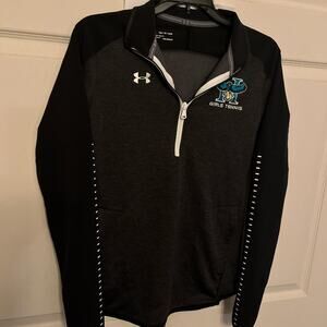 Two tone grey/black under armour quarter zip  size XS  Eagle tennis Logo